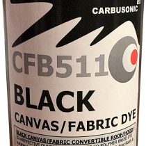 Carbusonic Limited. Black convertible roof soft top hood canvas restorer, restores colour to fabrics.