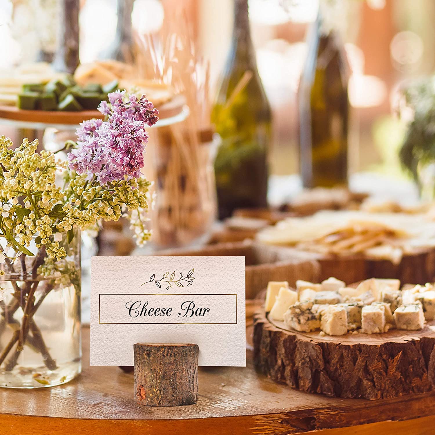THE TWIDDLERS 50 Pine Wood Rustic Table Place Card Name Holders for Weddings & Events - Image 4