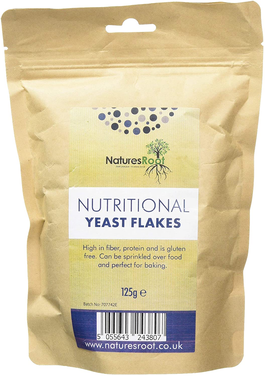 Natures Root Nutritional Yeast Flakes 125 g - Best Tasting - Premium Quality, 125 g (Pack of 1)