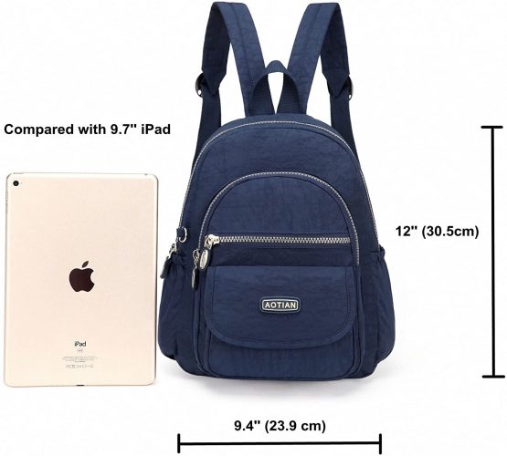 AOTIAN Nylon Lightweight Sturdy Little Casual Backpack 7 L Deep Blue - Image 3