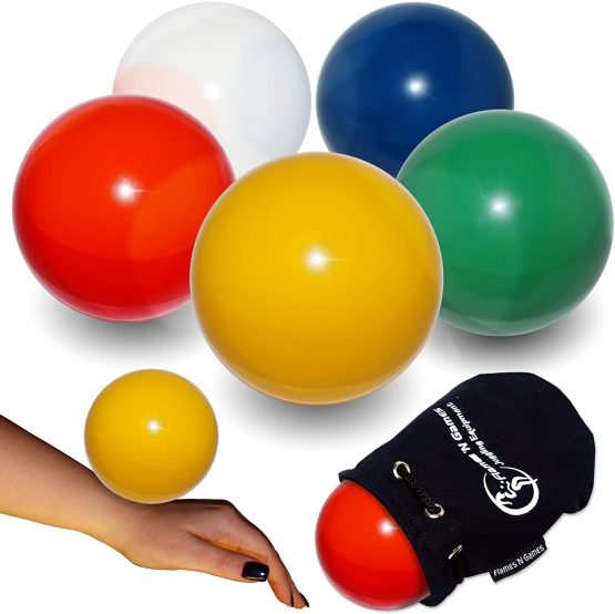 Flames N Games Juggle Dream Practice Contact Ball + Suede Bag - Pro Contact Balls for all Abilities. Available in 3 sizes and 5 colours!! (Green, 100mm)