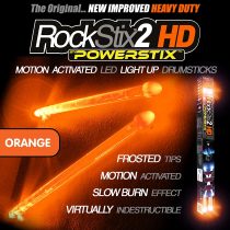 ORANGE - ROCKSTIX2 HD LED LIGHT UP DRUM STICKS - (FIRESTIX)