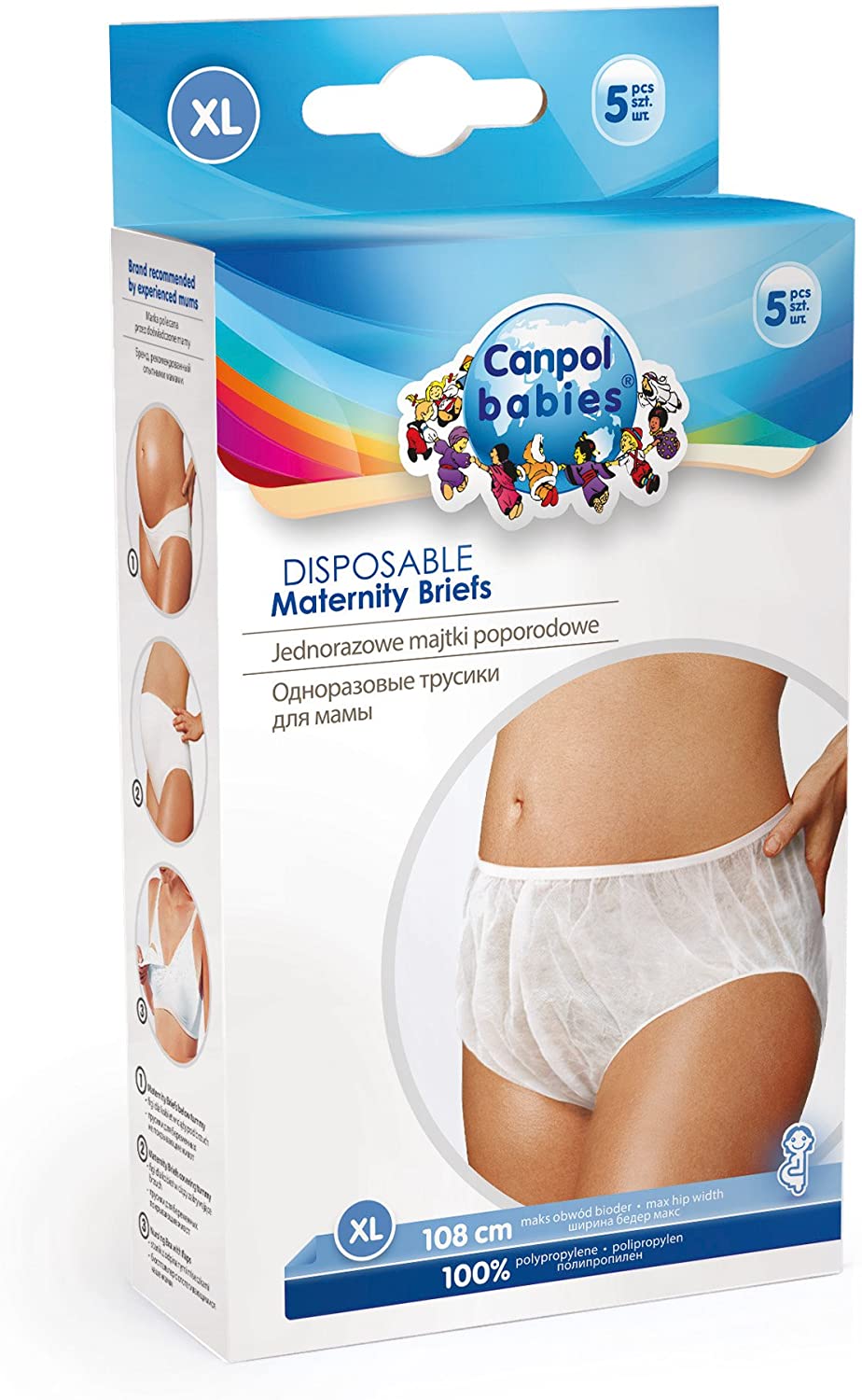 Canpol Babies CB09600U - Postpartum Briefs, Unisex, White, XL