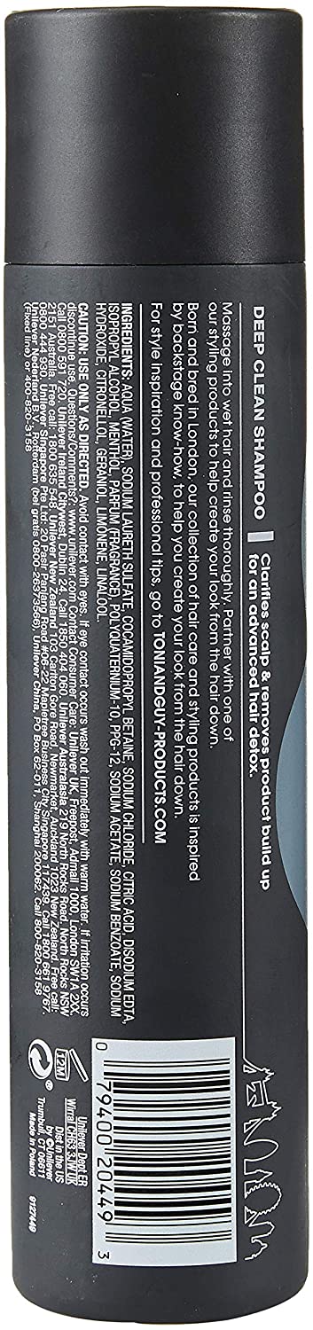 Toni & Guy Men's Deep Clean Shampoo with Charcoal Extract, 250ml, 250 ml (Pack of 1) - Image 2