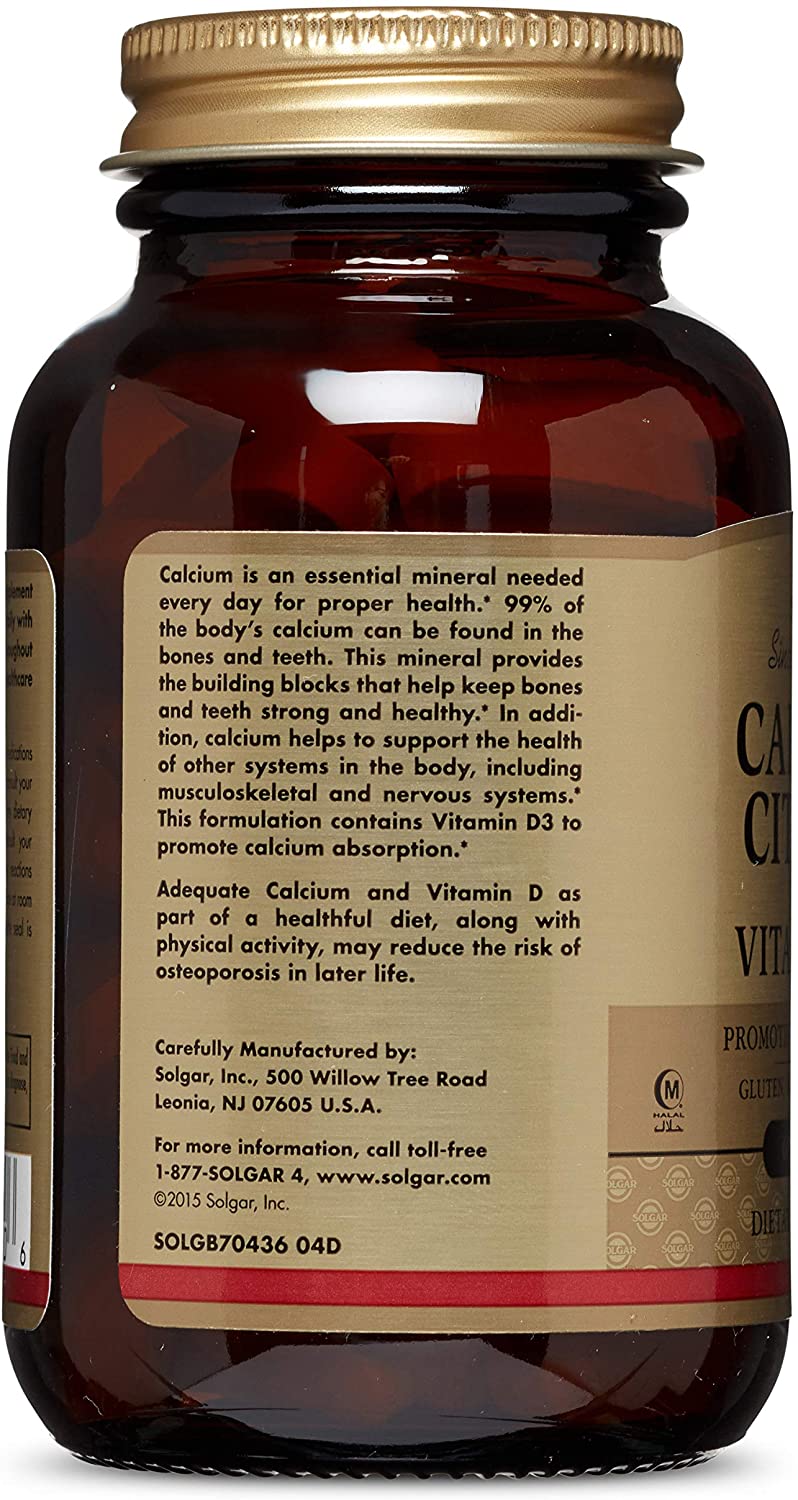 Solgar Calcium Citrate with Vitamin D3 Tablets - Pack of 60 - Healthy Bones & Teeth - High Potency Formula - Gluten Free - Image 4