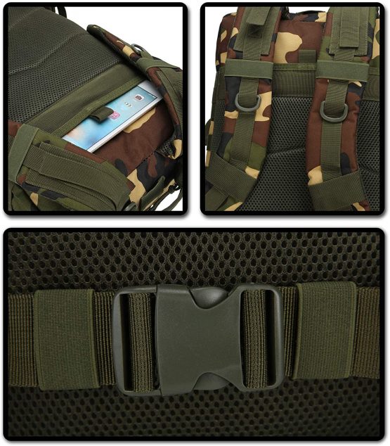 Doshwin 40L Military Backpack Tactical Army Assault Pack Molle Camo Rucksack for Camping Trekking Travel Hiking - Image 4