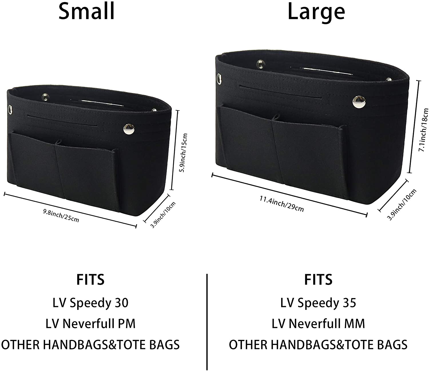 Soyizom Felt Handbag Purse Organiser Liner Shaper Insert Bag in Bag