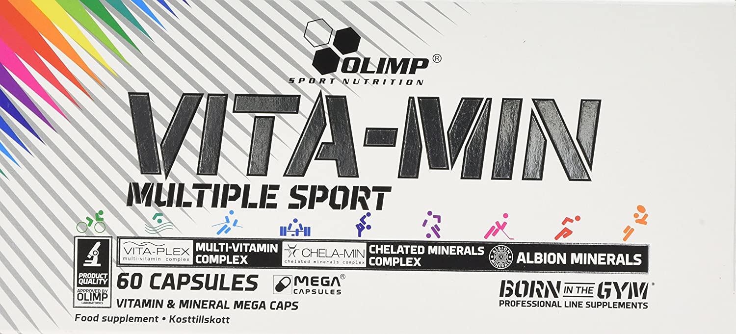 OLIMP Vita-Min Multiple Sport 60caps, Brown for Vitamin Capsule Blue for Mineral Capsule, 60 count (Pack of 1)