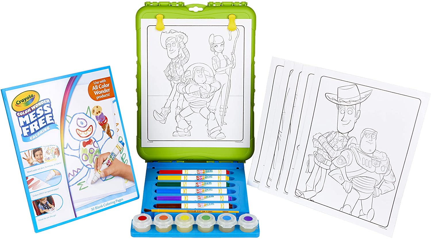 CRAYOLA color Wonder Travel Esel Toy Story Pages with BONUS pages, Markers and color Wonder Paint Coloring Travel Books and Esel MEGA set - Image 3