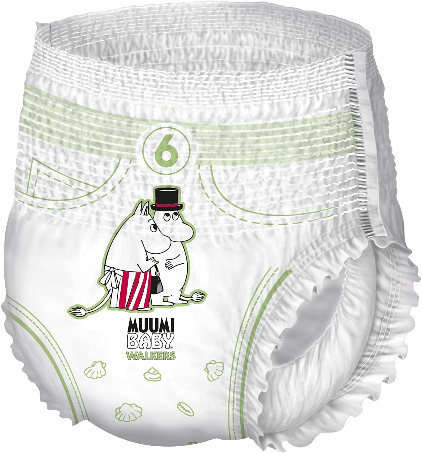 Muumi Baby Eco Pull Ups Size 6, 12-20 kg, 36 Sensitive Premium Nappy Pants with Leakage Barrier, White Us, Size 6, 12-20kg, 36pcs - Image 3