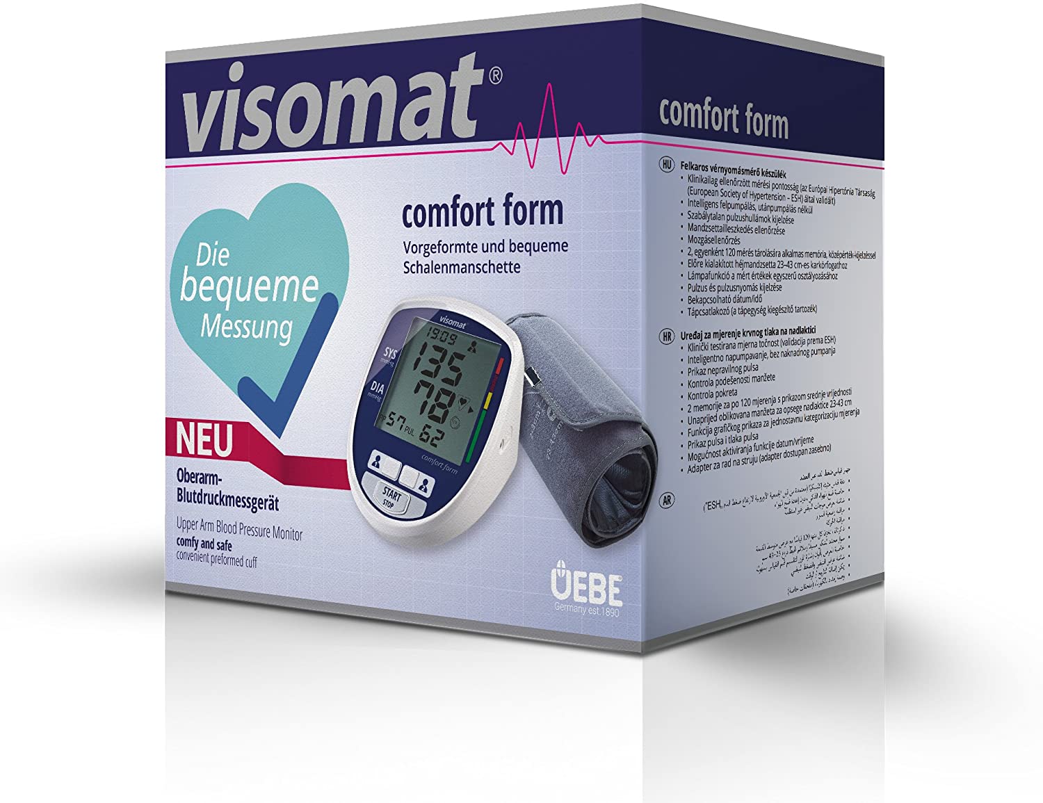 visomat Comfort Form Blood Pressure Monitor with Large Preformed Cuff BigaMart