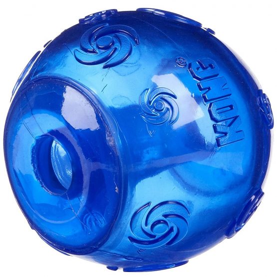 KONG Squeezz Ball - Strong Squeaky Dog Toy, Bounces & Squeak When Punctured (Assorted Colours) - For Large Dogs - Pack of Two - Image 2