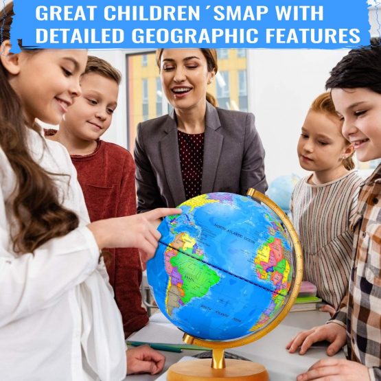 LED Constellation Globe Rewritable 3in1 Educational Toys, Light Up World Globe,Illuminated Night View Globe lamp for Kids Home Décor and Office Desktop- 9inch（Contains pen and Cleaning Cloths） - Image 2