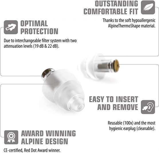 Alpine MusicSafe Ear Plugs Hearing Protection for Musicians - 2 Different Filter Sets and accessories to enhance your music-making experience - Hypoallergenic and Reusable earplugs - Transparent - Image 3