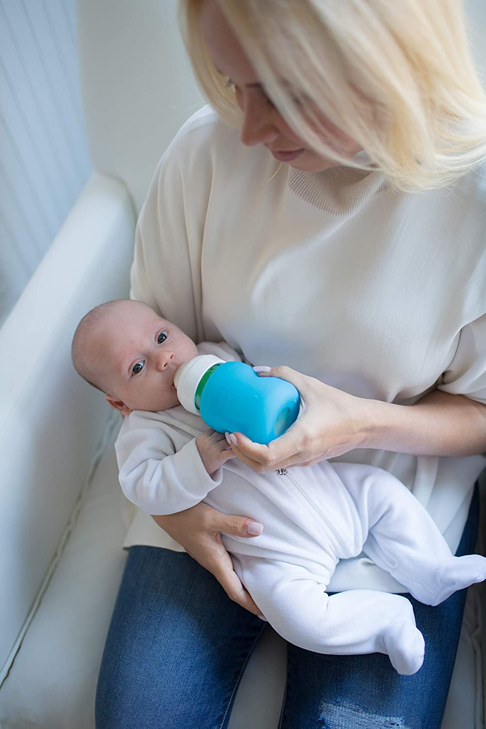 Dr Brown's Options Glass Bottle Sleeve, 150 ml, Blue - Image 3