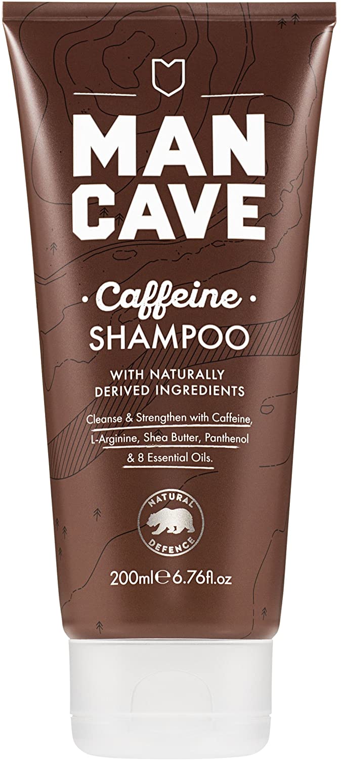 ManCave Caffeine Shampoo for Men 200 ml, Shampoo, Natural, Vegan, Eco-Conscious, Cruelty-Free