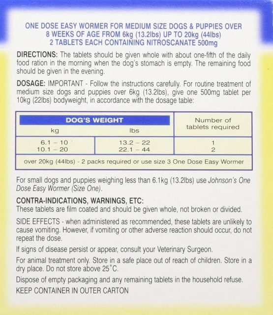 Johnson's Vet Easy One Dose Wormer, Size 2 - Image 3