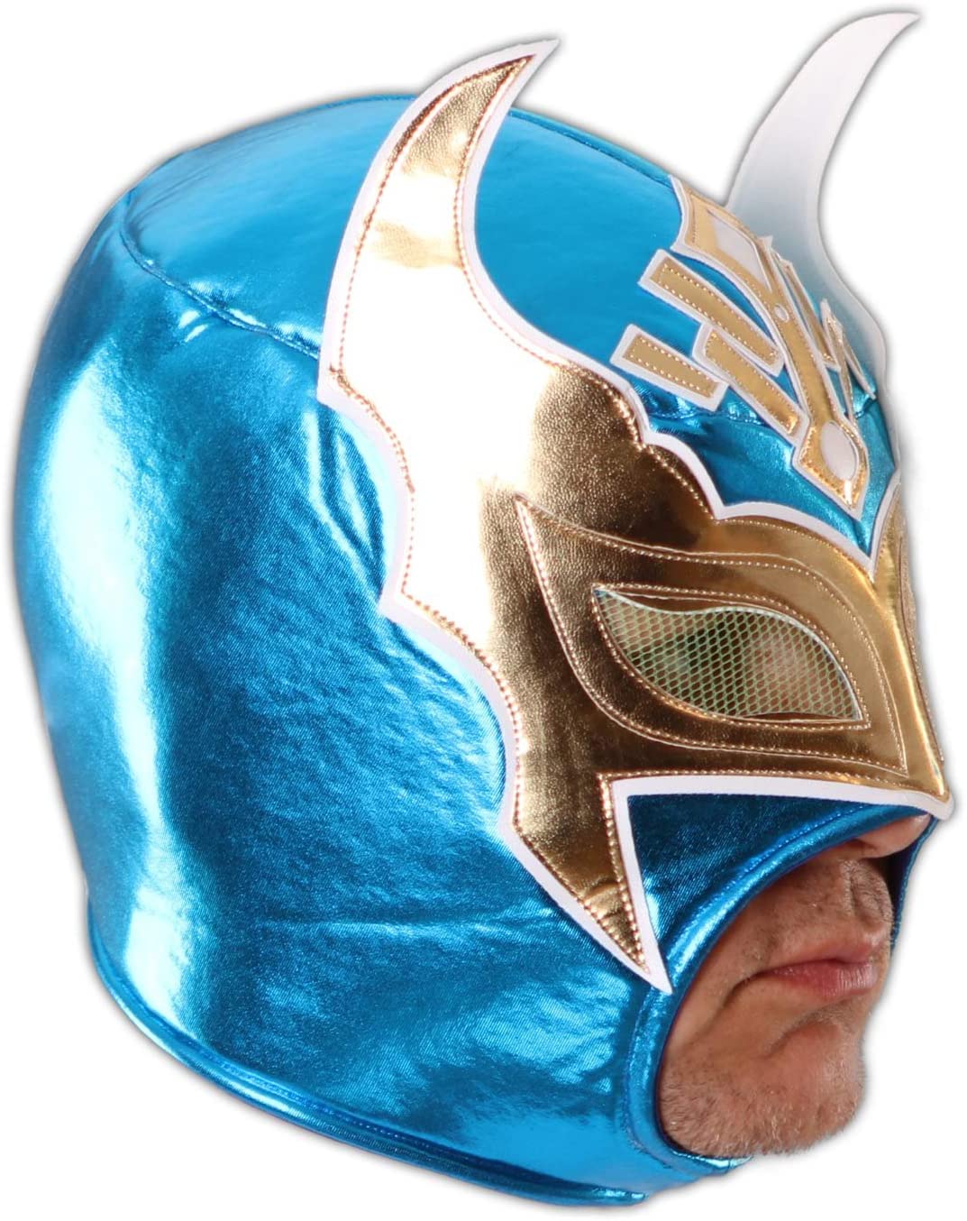 CENO.COM Wrestling Mask for Partygoers Luchador Lucha Libre Full Head Mask, One Size Fits Most, Lightblue, Universalgröße - Image 2