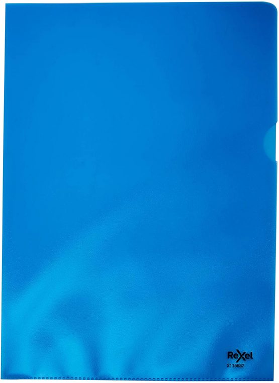 Rexel Quality A4 Document Folder, Blue Embossed, 115mic, Cut Flush, Copy Safe, Pack of 100, 2115637 - Image 2