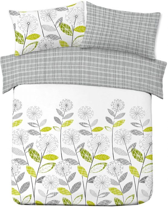 Dreamscene Luxurious Allium Duvet Set with Pillowcase, Polyester/Cotton, Grey, Double - Image 2