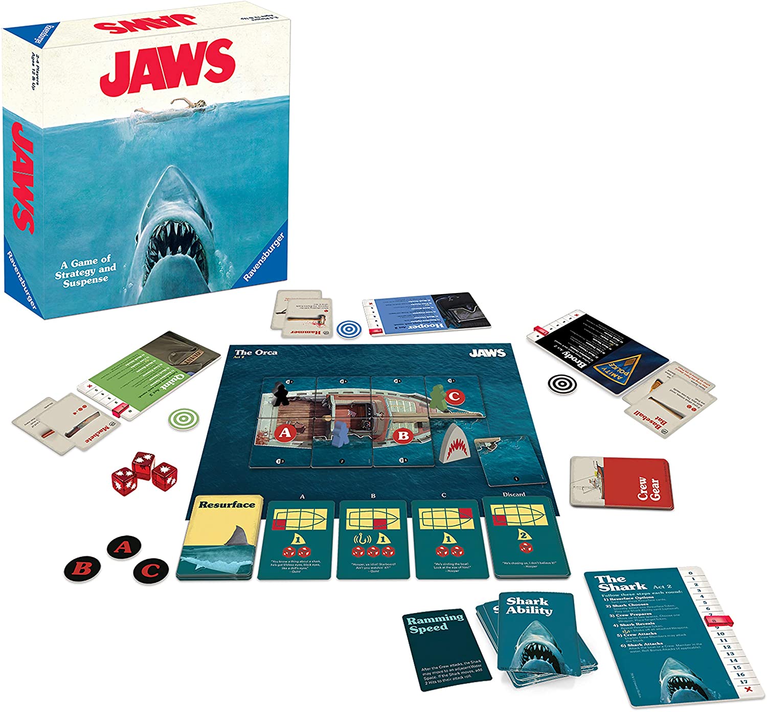 Ravensburger Jaws Immersive Strategy Board Games for Adults and Kids Ages 12 Years Up - 2 to 4 Players, White - Image 3