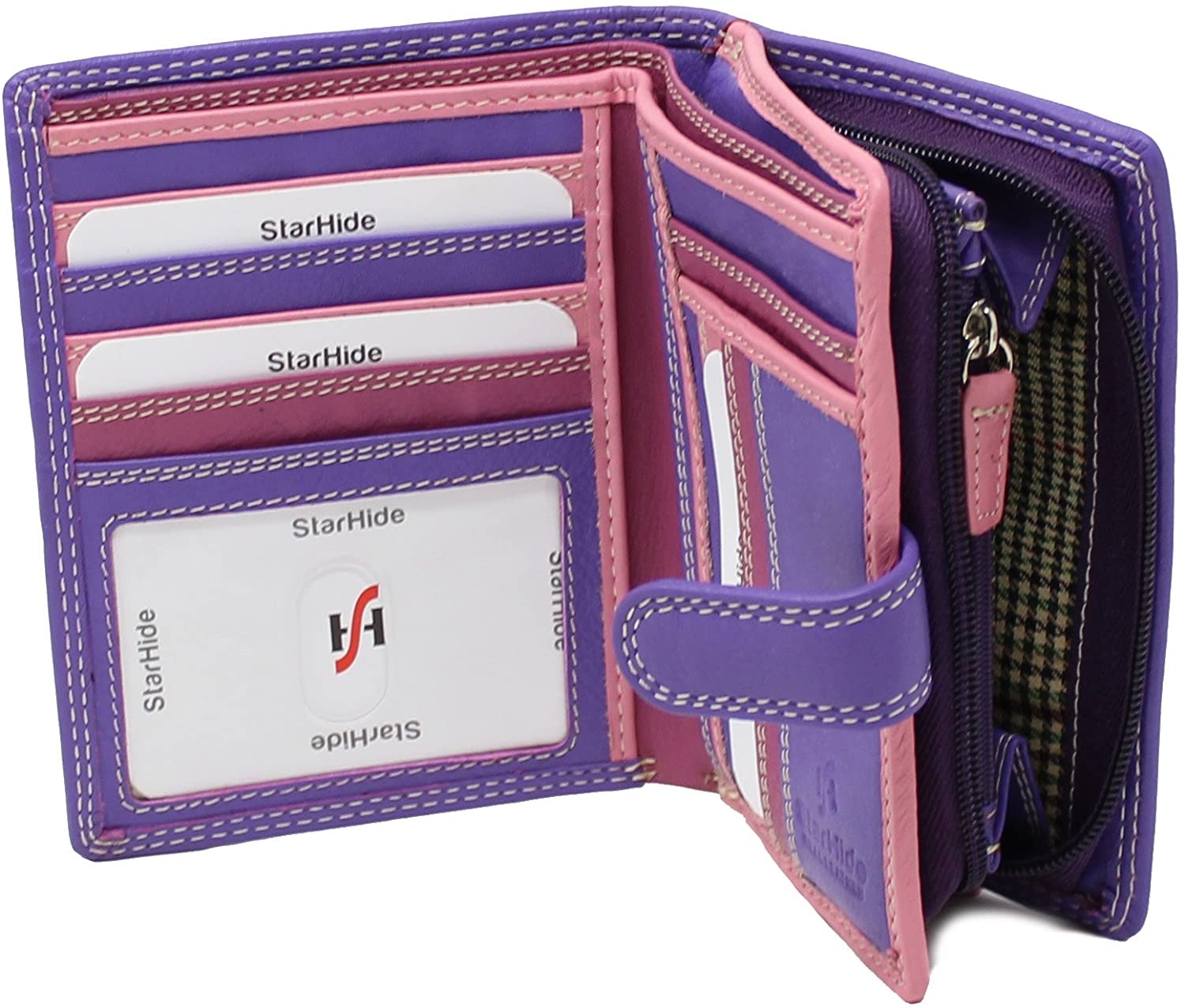 STARHIDE Multicoloured Womens Purse, RFID Blocking Compact Wallet with Extra Card Capacity - Image 2