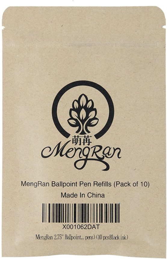 MengRan 2.75'' Ballpoint Pen Refills,Standard D1 Ballpoint Pen Refill (Remove Black Hat),Black Ink,(Pack of 10) - Image 3