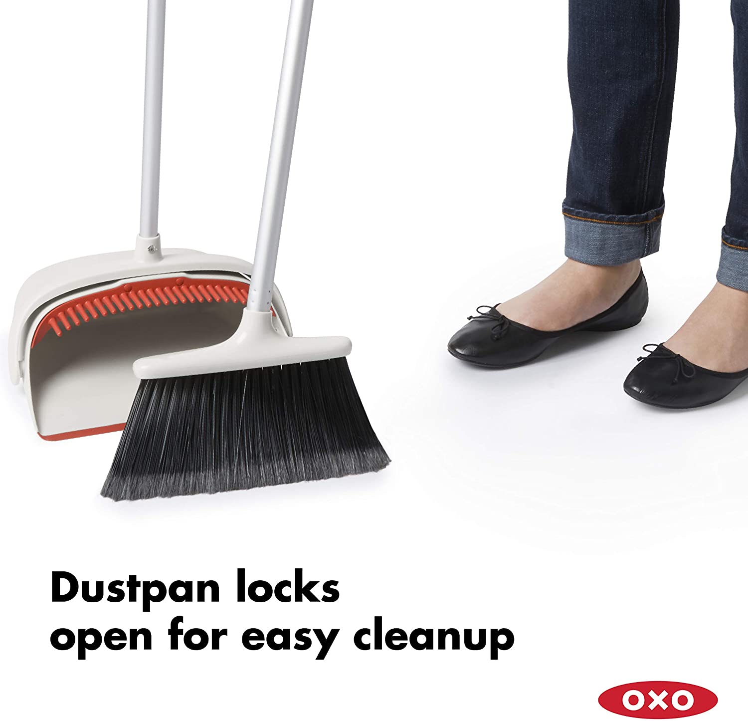 OXO Good Grips Large Sweep Set including Extendable Broom, White/Black, Ausziehbarer Besen - Image 3