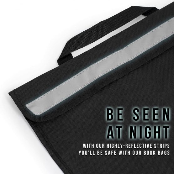 TIGER MSA63-BK Sheet Music Bag School Book Bag with Reflective Strip Black - Image 3
