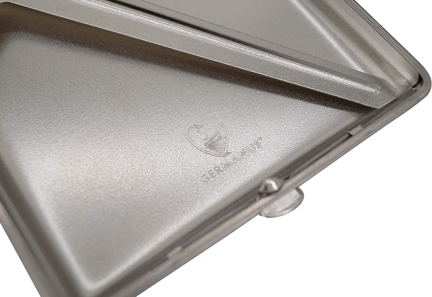 GERMANUS Cigarette Case Nickel matte Engravable 100mm, Silver, for 100mm and Standard 85mm Cigarettes - Image 3