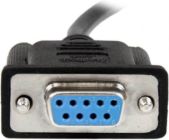 StarTech 1m Black DB9 RS232 Serial Null Modem Cable F/F - DB9 Female to Female - 9 pin RS232 Null Modem Cable - 1 meter, Black - Image 3