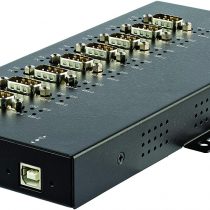 StarTech 8 Port Serial Hub USB to RS232/RS485/RS422 Adapter - USB 2.0 to DB9 Serial Converter Hub - IP30 Rated - Din Rail Mountable Metal Serial Hub - 15kV ESD Protection (ICUSB234858I)