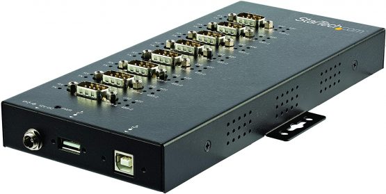 StarTech 8 Port Serial Hub USB to RS232/RS485/RS422 Adapter - USB 2.0 to DB9 Serial Converter Hub - IP30 Rated - Din Rail Mountable Metal Serial Hub - 15kV ESD Protection (ICUSB234858I)