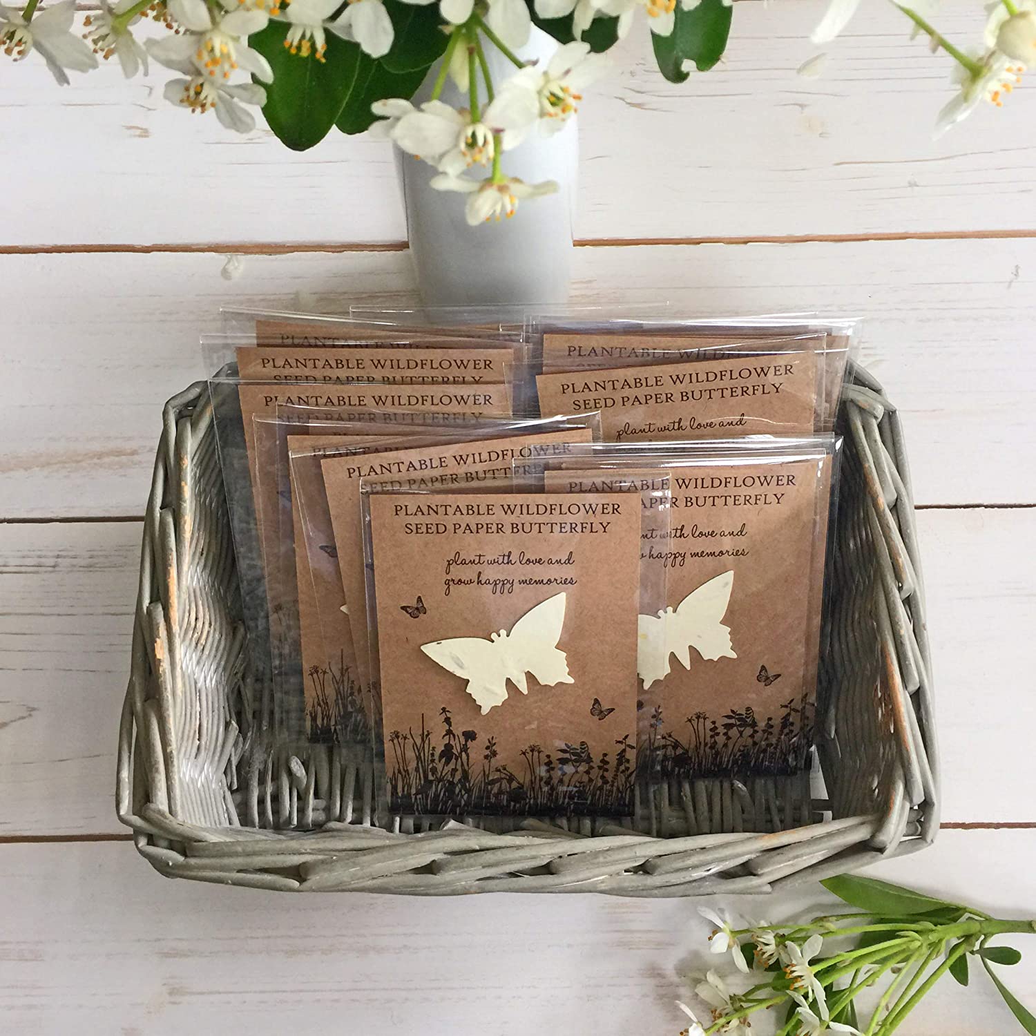ANGEL & DOVE 10 Plantable Wildflower Seed Paper Butterfly Funeral Favours - for Funeral Guests to Plant in Memory of a Loved One - Image 2