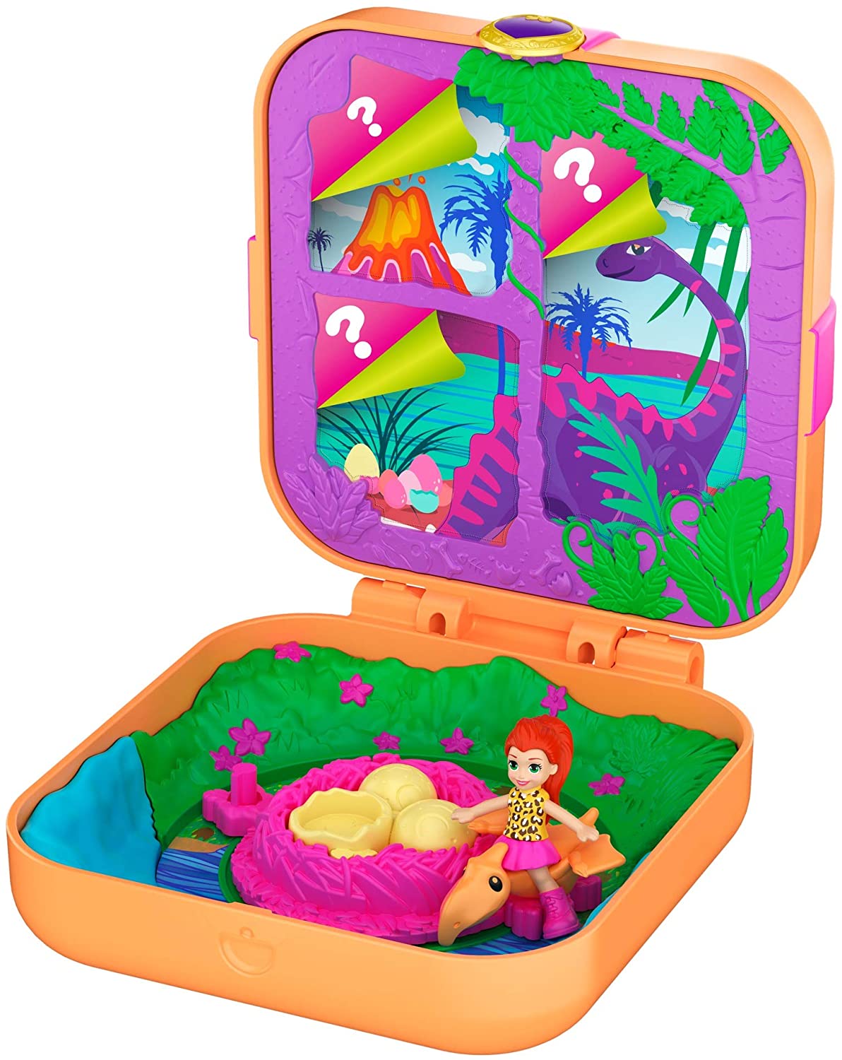 Polly Pocket GKV10 Dino Discovery Compact, Multi, Multicolor, Small