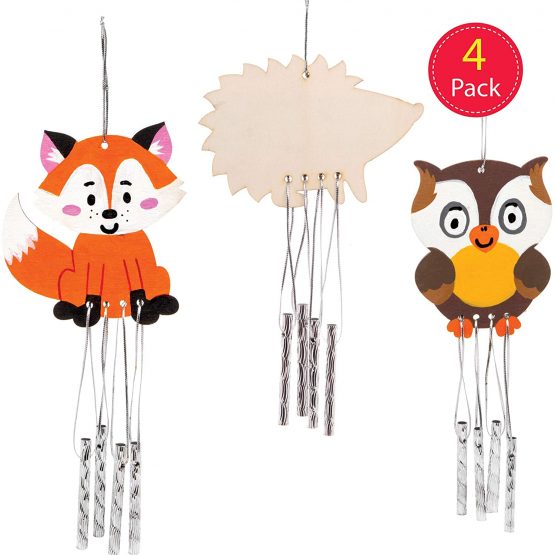 Baker Ross AW877 Woodland Animal Wooden Windchimes, Arts and Crafts for Kids (Pack of 4) - Image 2