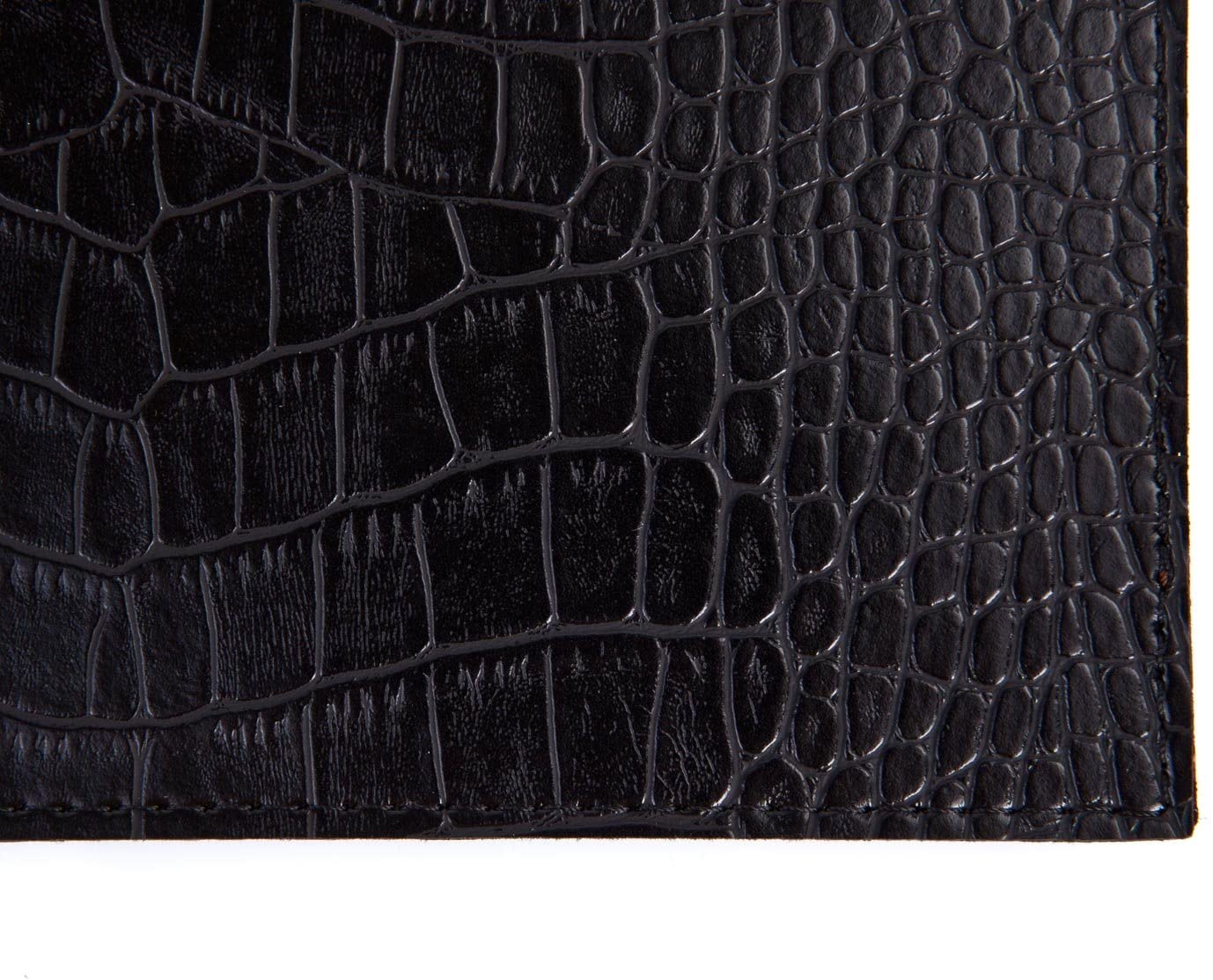 SIGNATURE HOME COLLECTION AP-104-A03 Table Set, Crocodile Print Leather, Set of 6, Reversible and Wipe-Clean, Black, 0.5 x 45 x 33 cm - Image 4