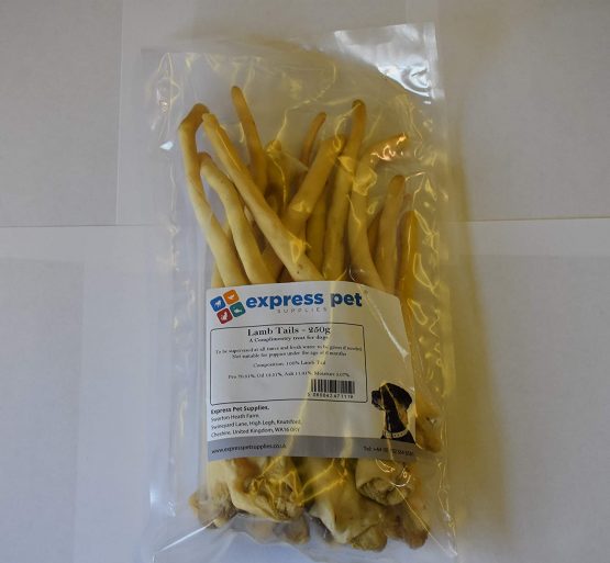 Express Pet Supplies 250g Bag Lambs Tails Hypoallergenic 100% Natural Dog Treat Chew Reward