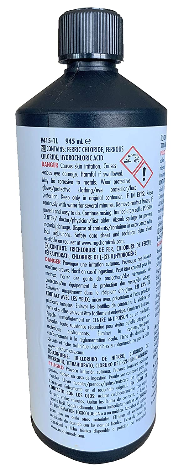 MG Chemicals 415-1L Ferric Chloride, 945mL Liquid Bottle, Dark Brown, 1 Litre - Image 2