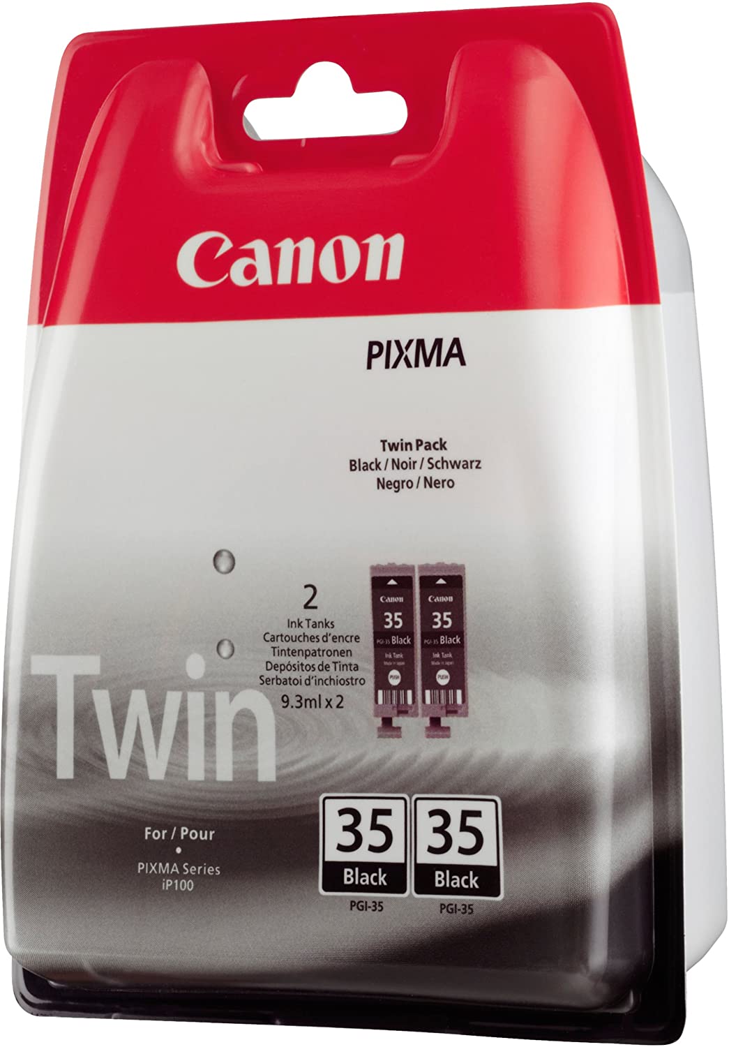 Canon PGI-35 TWIN Pack of 2 cartridges (2x Black) Genuine Canon (Plastic Pack), Standard - Image 2