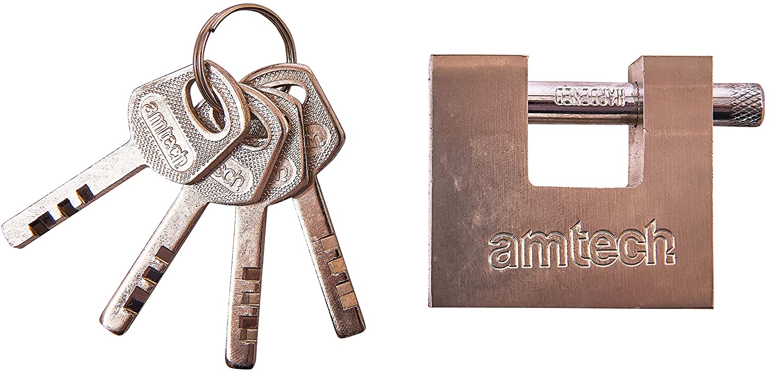 Amtech T1675 50mm Steel Shutter Padlock, Silver