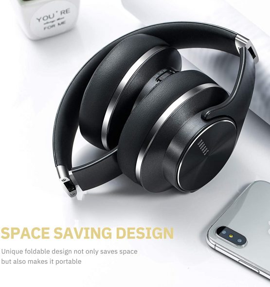 DOQAUS Bluetooth Headphones Over Ear, [52 Hrs Playtime] Wireless Headphones, 3 EQ Modes, Foldable Hi-Fi Stereo Bass Headphones, Soft Memory Protein Earmuffs, Built-in Mic ＆ Wired Mode for Phone/PC/TV - Image 4
