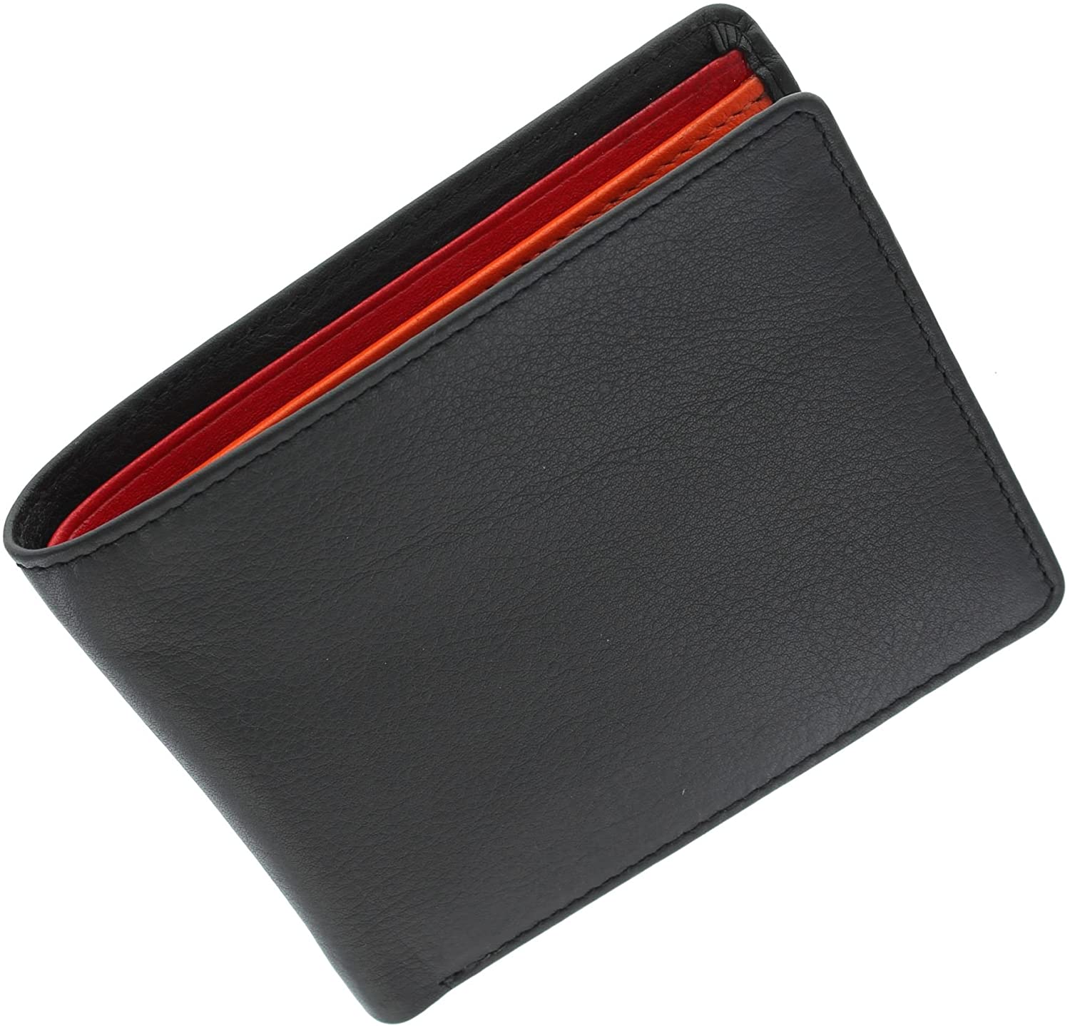 VISCONTI Gents Leather Bond Collection 'M' Wallet RFID Blocking BD10 Black/Orange/Red, Black Multi - Image 3