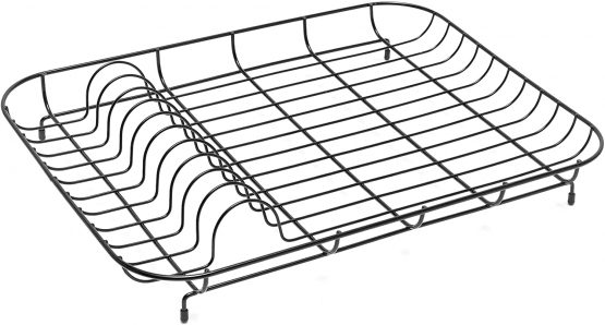 2 X Wire Dish Drainer Black, 43 x 33 x 7 cm