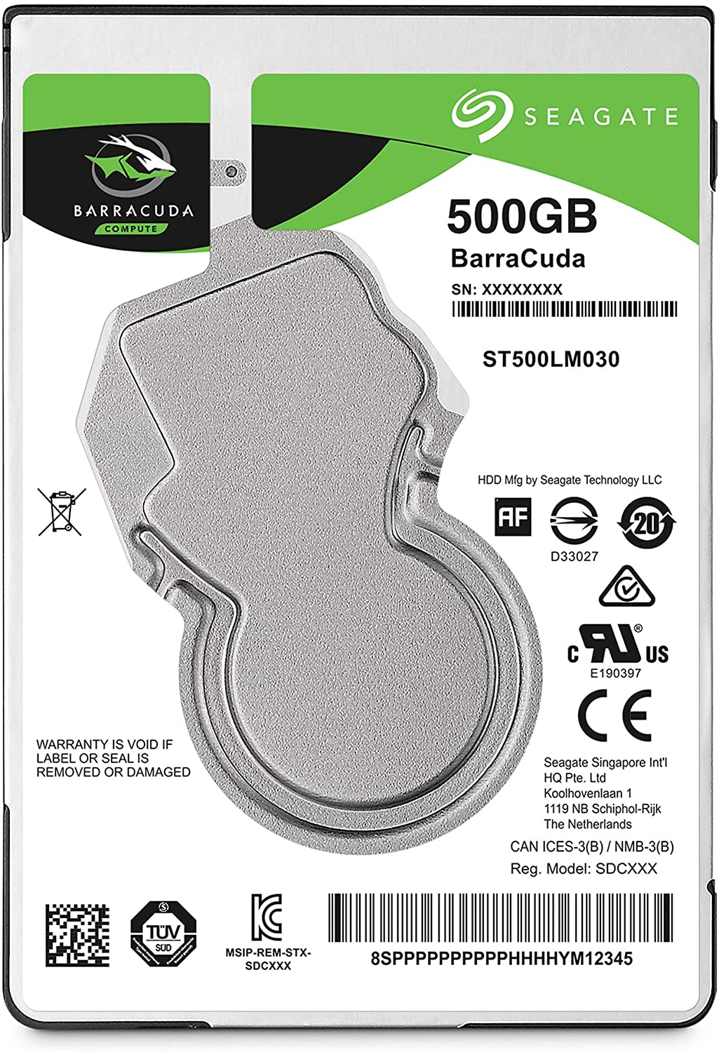 Seagate BarraCuda 500 GB Internal Hard Drive HDD ? 2.5 Inch SATA 6 Gb/s 5400 RPM 128 MB Cache for PC Laptop ? Frustration Packaging (ST500LM030) - Image 2