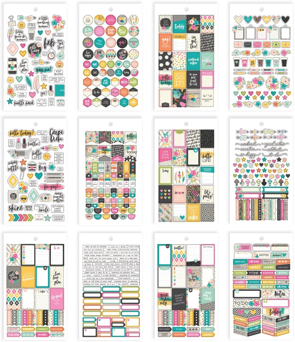 Simple Stories 7956 Carpe Diem Good Vibes Mini Stickers, Multi-Colour, 17.1 x 10.2 x 0.4 cm