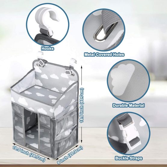 Premium Nursery Organizer Baby Diaper Caddy Hanging Diaper Organizer for Baby Essentials, Hanging Changing Table Diaper Stacker for Crib Storage and Nursery Organization - Image 2