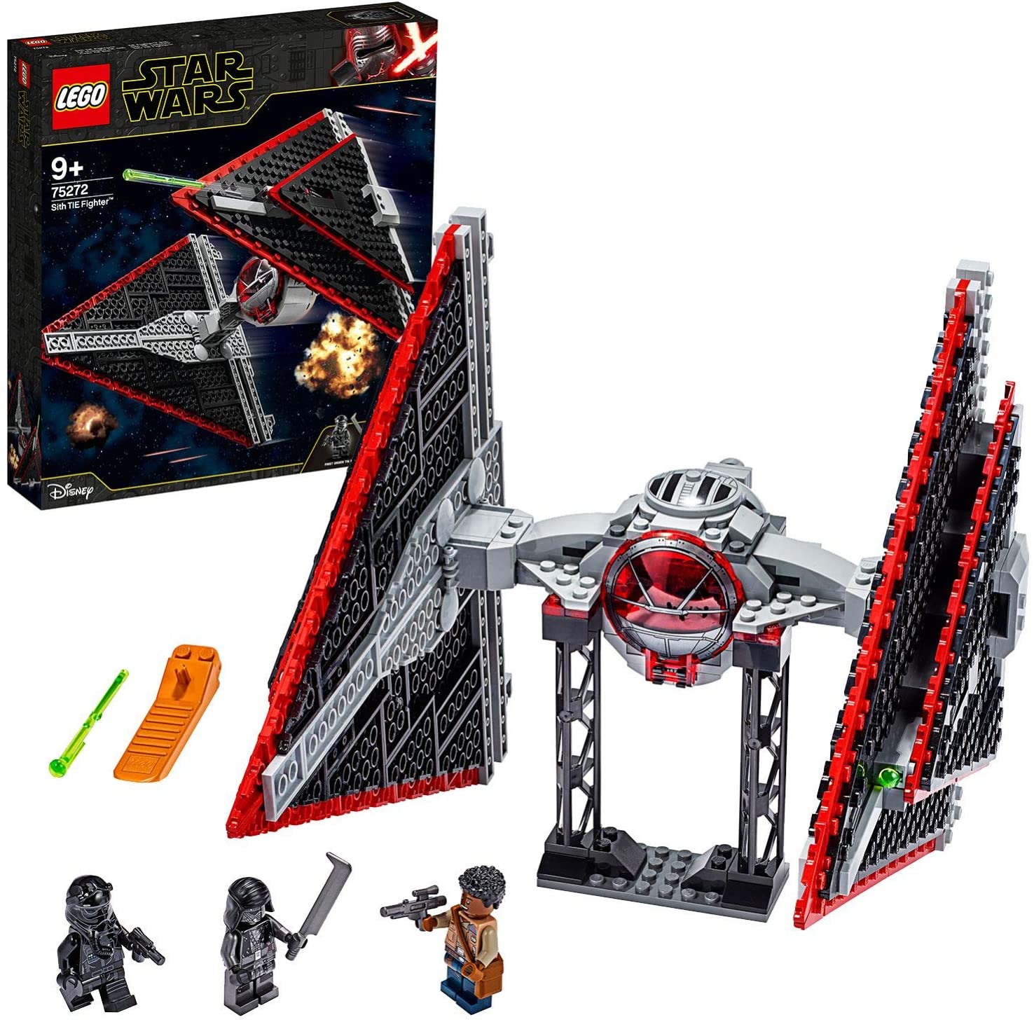 LEGO Star Wars TM 75272 Star Wars Sith TIE Fighter Building Set, The Rise of Skywalker Movie Series, Black