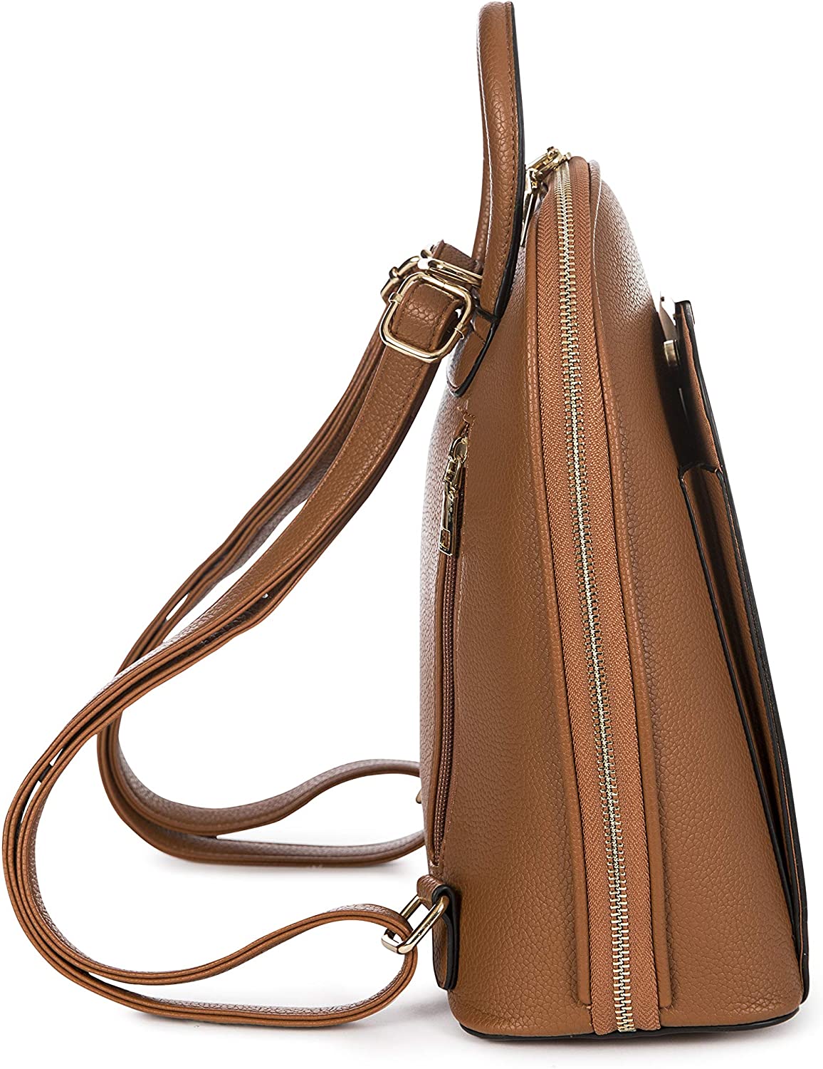 Womens Fashion Faux Leather Backpack Rucksack Shoulder Travel Holiday Bag - Miley - Silver/Grey (Metallic) - Image 4