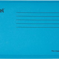 Rexel Classic Foolscap Reinforced Suspension Files for Filing Cabinets, 15 mm V base, 100 Percent Recycled Card, Blue, Pack of 25, 2115590